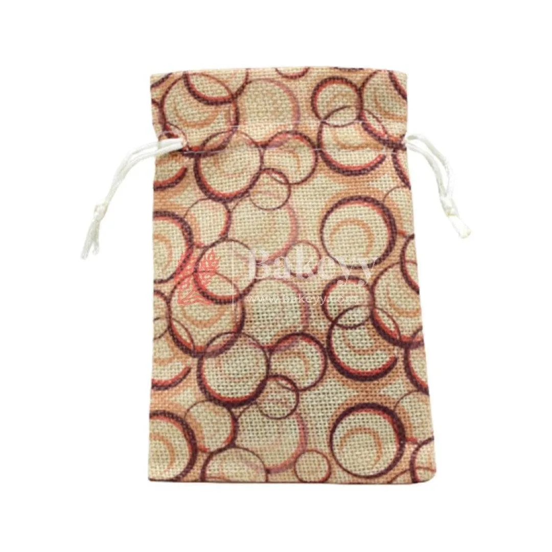 10x14 CM | Orginal Printed | Printed Potli Jute Bag | Gift Return Gifts Bags |  Drawstring Bags | Pack Of 10