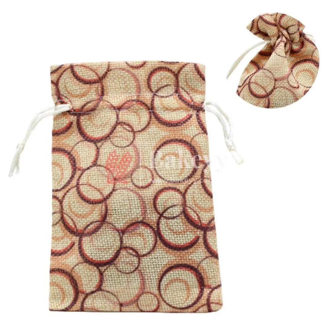 10x14 CM | Orginal Printed | Printed Potli Jute Bag | Gift Return Gifts Bags |  Drawstring Bags | Pack Of 10