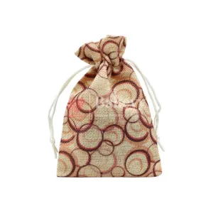 10x14 CM | Orginal Printed | Printed Potli Jute Bag | Gift Return Gifts Bags |  Drawstring Bags | Pack Of 10