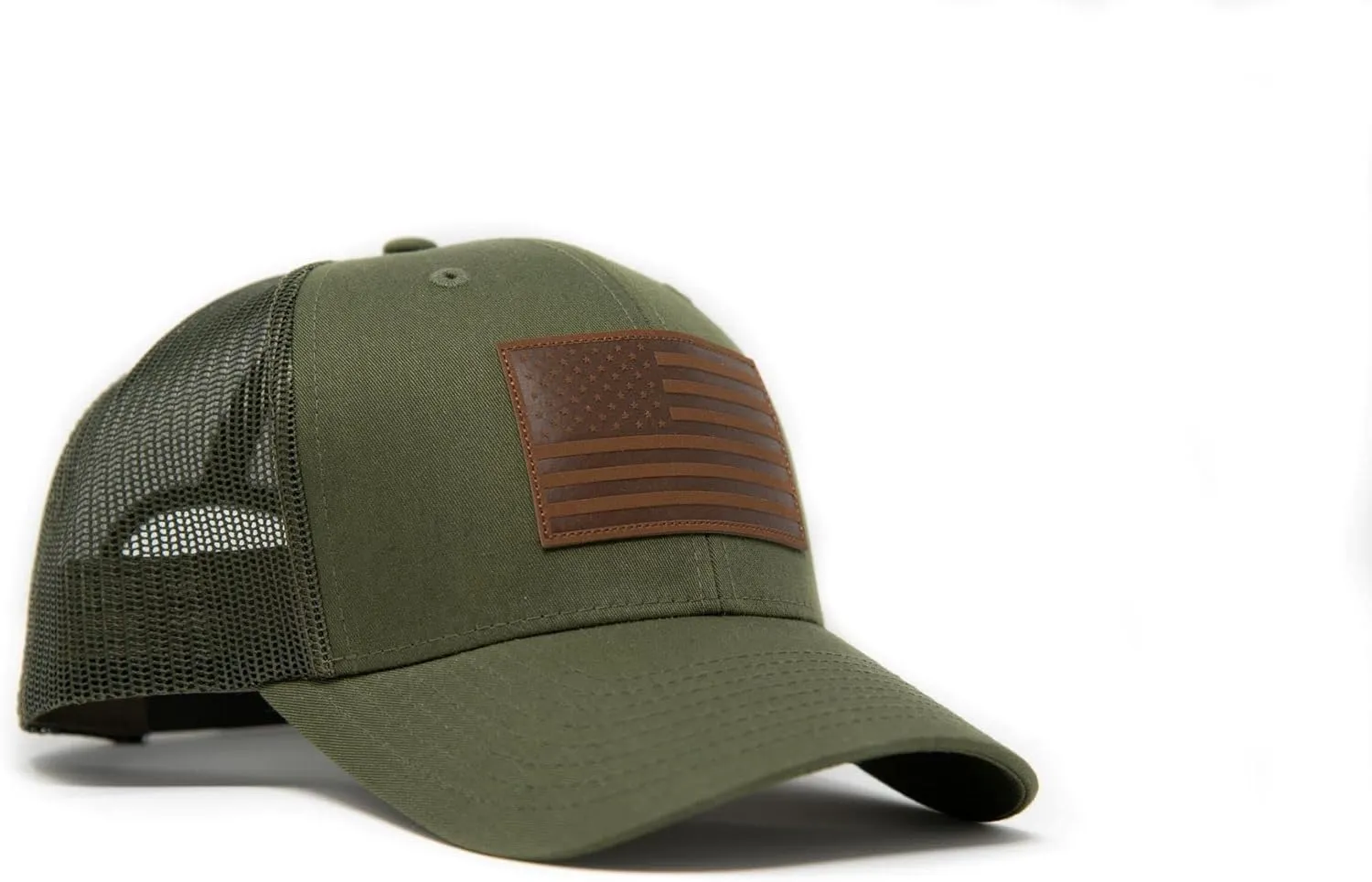 13 STRIPES American Flag Hat – Leather Patch Mesh Back Snapback Hat for Men & Women USA Flag Trucker Hat, Casual Unisex Hat