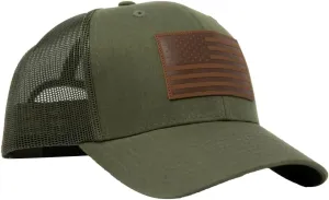 13 STRIPES American Flag Hat – Leather Patch Mesh Back Snapback Hat for Men & Women USA Flag Trucker Hat, Casual Unisex Hat