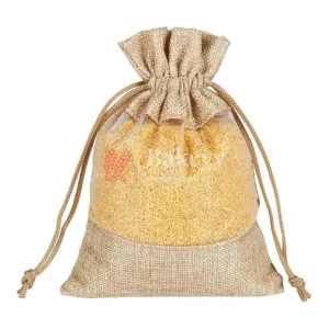 13x18 CM  Natural | Jute Potli Window Bag | Gift Return Gifts Bags | Drawstring Bags