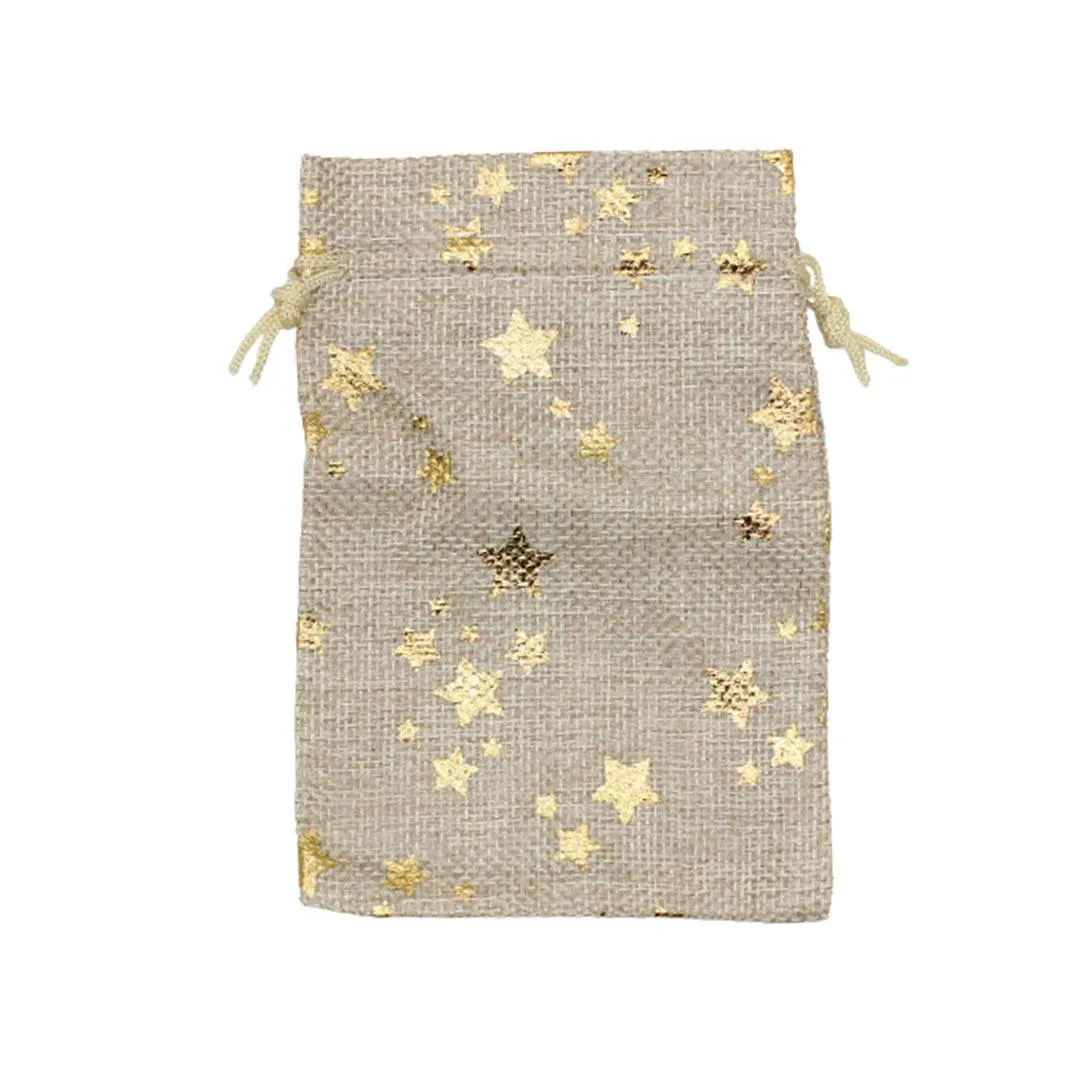 16x20 CM | Original Printed | Printed Potli Jute Bag | Gift Return Gifts Bags |  Drawstring Bags | Pack Of 10