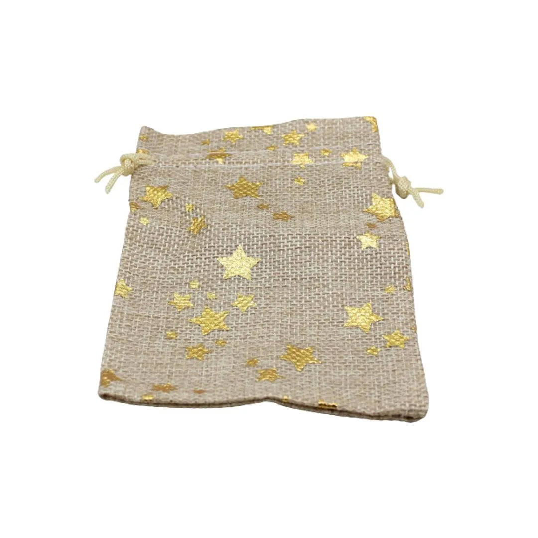 16x20 CM | Original Printed | Printed Potli Jute Bag | Gift Return Gifts Bags |  Drawstring Bags | Pack Of 10