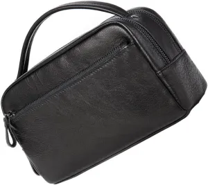 1Pc Large Capacity Leather Business Handbag for Men Portable Multi Functional Pouch Storage Bag for Travel and Fitness Practical Design with Internal Compartments Lightweight and
