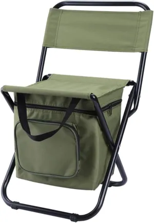 1pc Multifunctional Portable Folding Fishing Chair Backrest and Insulated Cooler Bag Outdoor Camping Stool for Fishing Hiking and Beach Activities