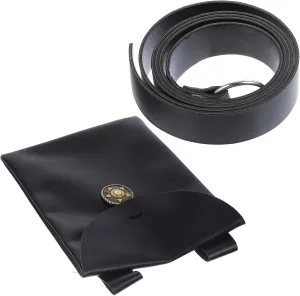 1Set Medieval PU Leather Waist Belt Bag for Cosplay and Halloween Compact and Durable Fanny Pack for Role Play and Costume Parties Black