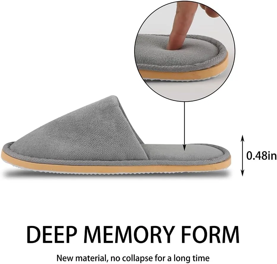 2-6 Pairs Spa Slippers, Indoor Slippers, Disposable Slippers for Guests, Washable & Non Slip Reusable House Slippers for Women Men Bedroom, Hotel, Travel,Wedding (Thick Soft)
