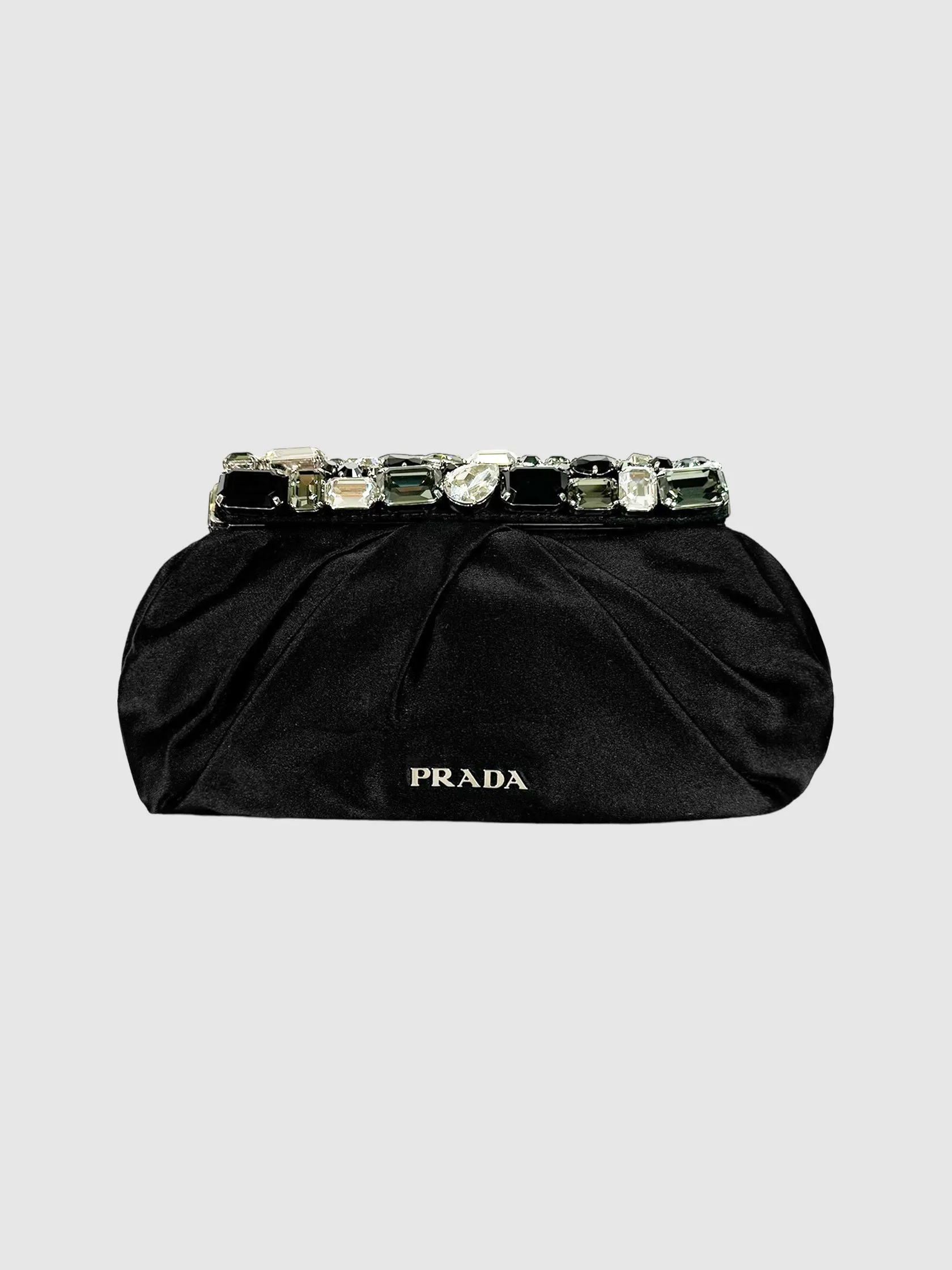 2010 Crystal Embellished Satin Clutch Pochette