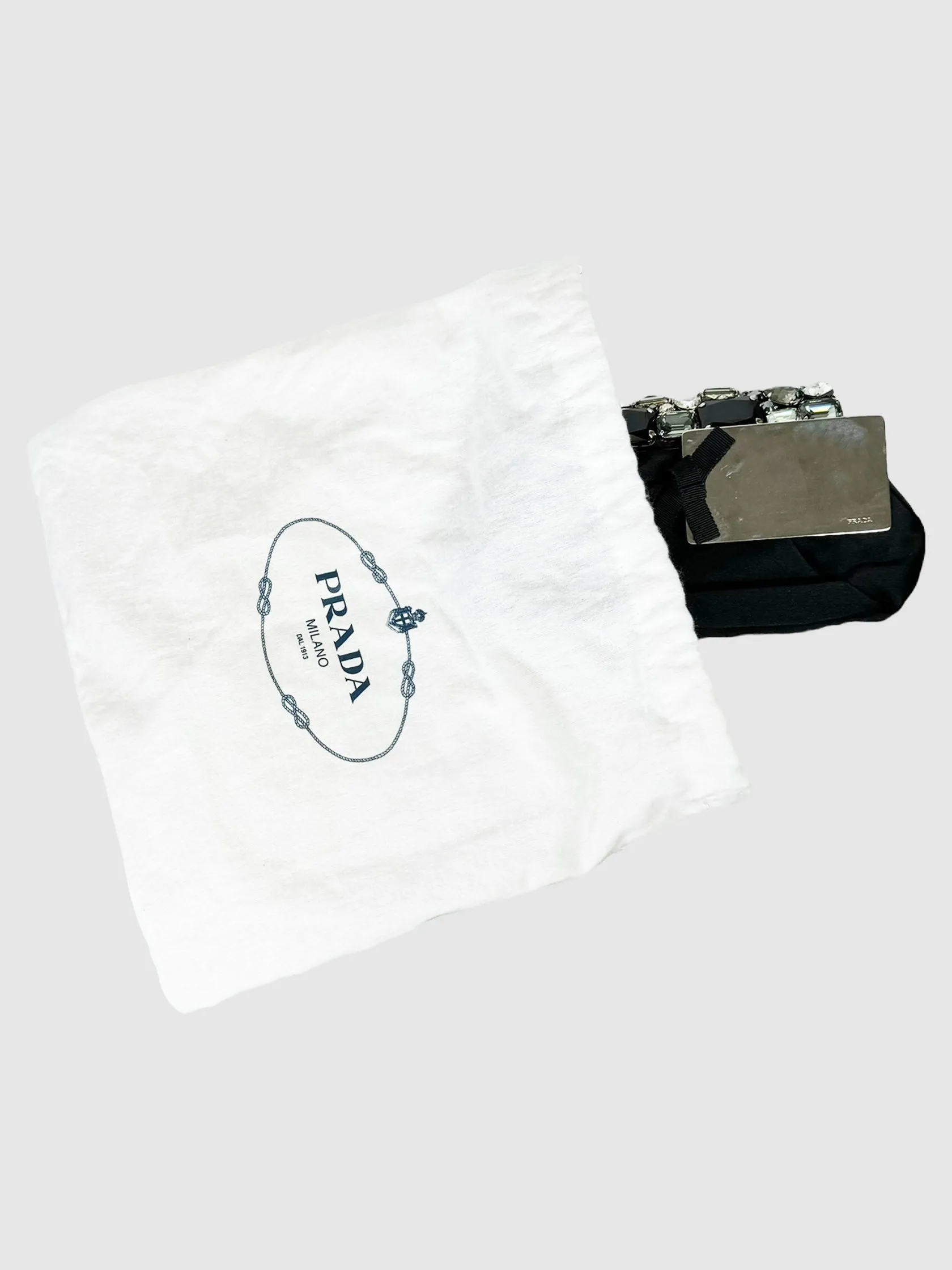 2010 Crystal Embellished Satin Clutch Pochette