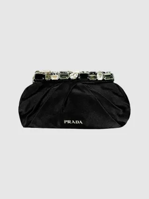 2010 Crystal Embellished Satin Clutch Pochette