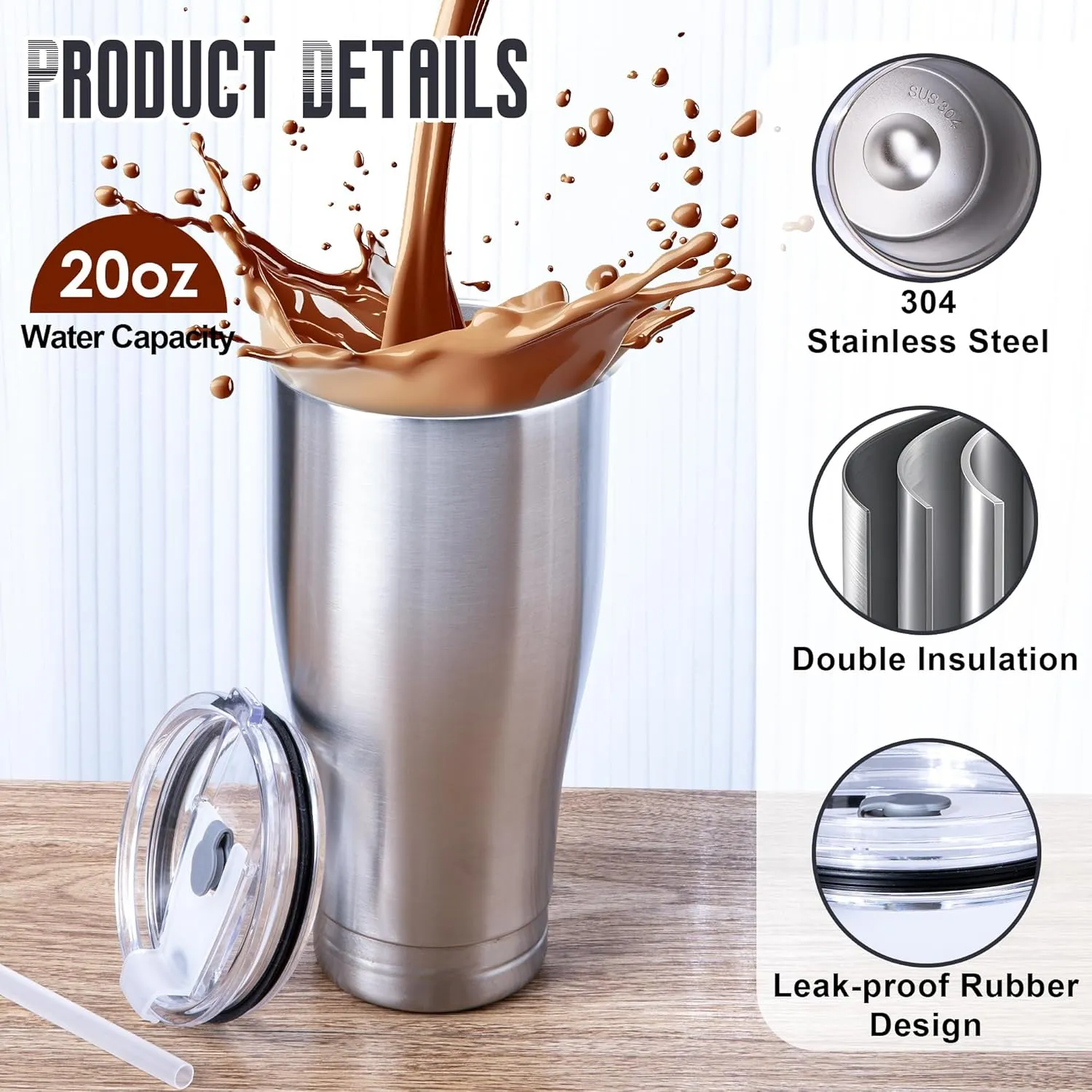 20oz Diversion Safe Water Bottle, Stainless Steel Bottle with Hidden Compartment for Storage Values Like Cash, Keys, Jewelry, Suitable for Outdoor, Gym, and Travel-Silver