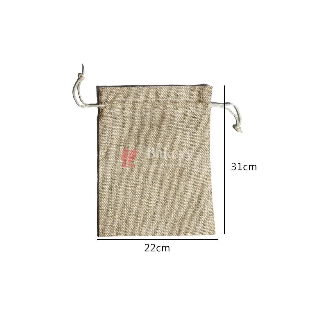 22x31 CM | Jute Potli Bag | Cream Colour | Gift Return Gifts Bags | Drawstring Bags