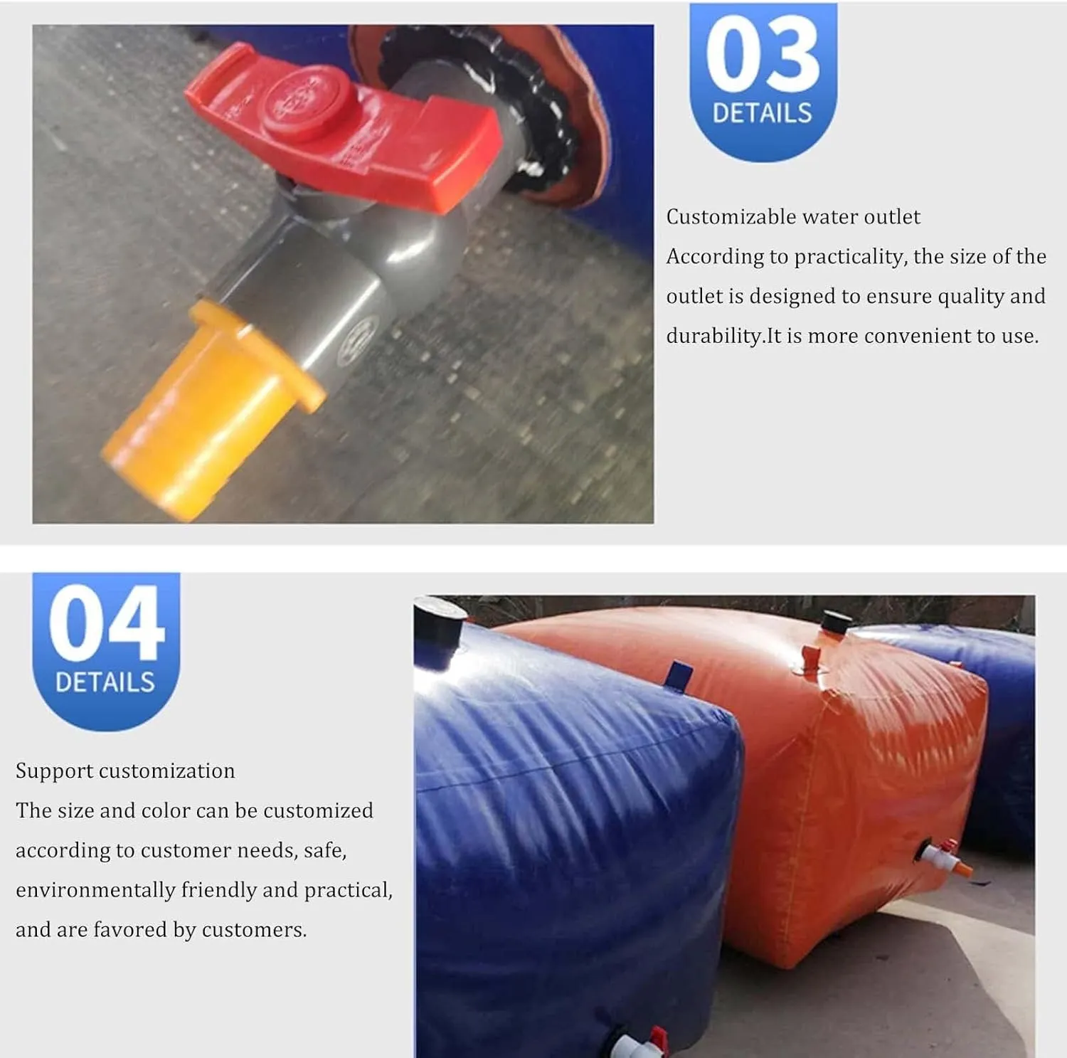 240L-4000L Foldable Outdoor Water Storage Bag with Faucet, Portable PVC Water Tank for Gardening, Camping, Emergency, and Construction Use(1000L: 1.5 * 1.2 * 0.6M)