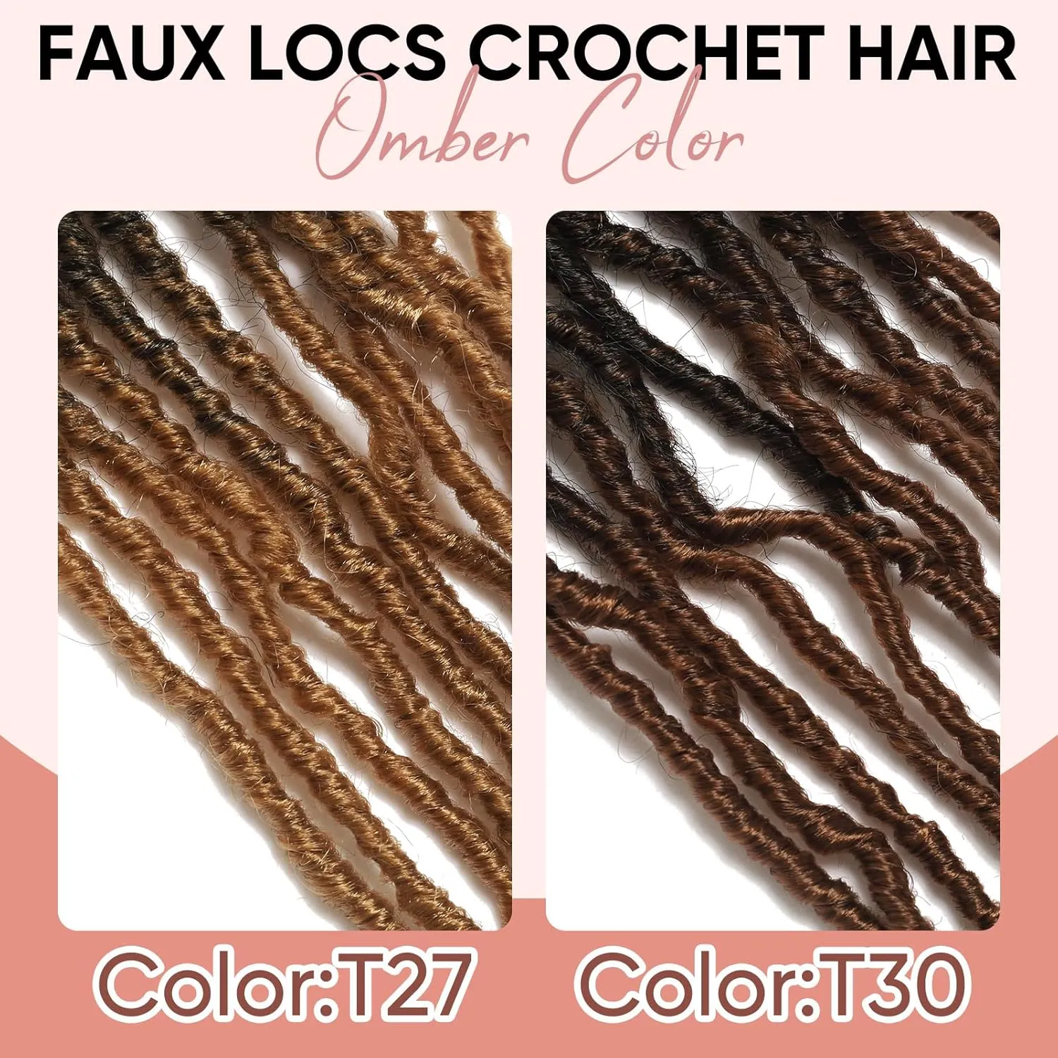 26 Inch Faux Locs Crochet Hair 7 Packs Soft Locs Crochet Hair Pre Looped Locs Hair Braids Goddess Locs Hair Ombre Blonde Distressed New Locs for Women T27