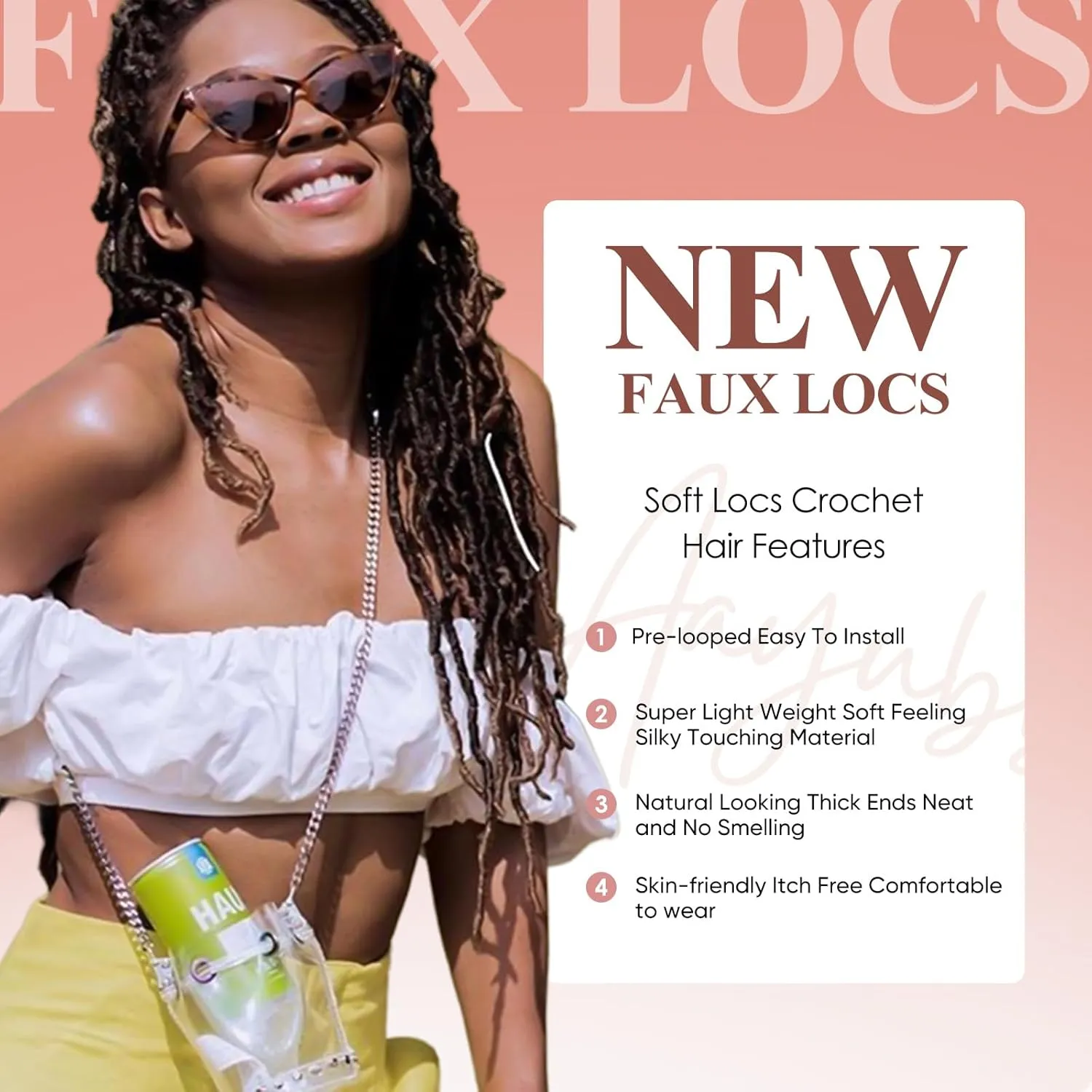 26 Inch Faux Locs Crochet Hair 7 Packs Soft Locs Crochet Hair Pre Looped Locs Hair Braids Goddess Locs Hair Ombre Blonde Distressed New Locs for Women T27