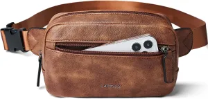 2L Fanny Packs Everywhere Belt Bag Small Fashion Crossbody Waist Pack Faux Leather Waterproof Sling Chest Bag For Women Trendy Brown
