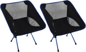 2PCS Ultralight Folding Camping Chairs with Carry Bag, Portable Camping Foldable Chair for Adults, Quick Disassembly and Assembly, Compact & Heavy Duty for Outdoor Backpacking,Red (Dark Blue One Size)