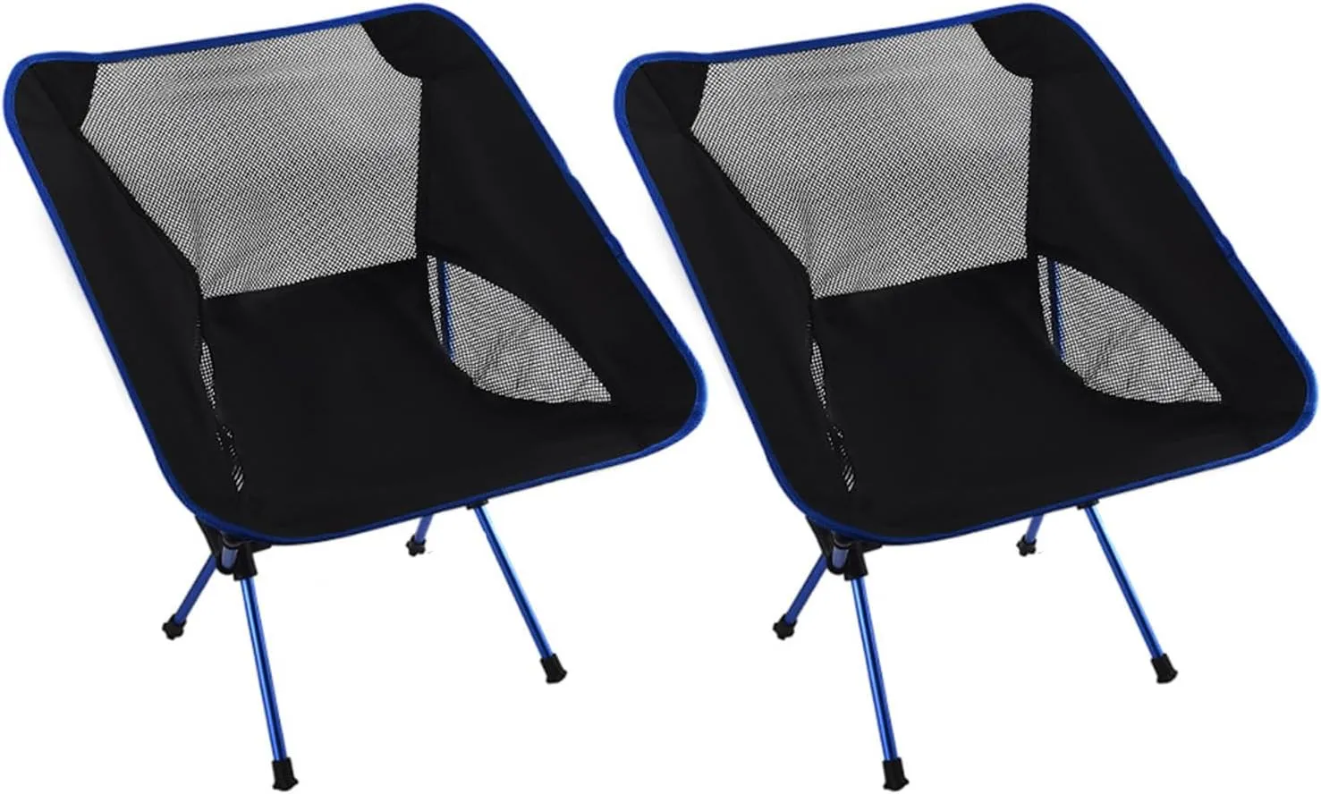 2PCS Ultralight Folding Camping Chairs with Carry Bag, Portable Camping Foldable Chair for Adults, Quick Disassembly and Assembly, Compact & Heavy Duty for Outdoor Backpacking,Red (Dark Blue One Size)
