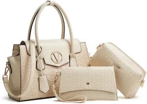 3pcs Handbags for Women Designer Tote Shoulder Bag Wallet Set Top Handle Satchel Purse