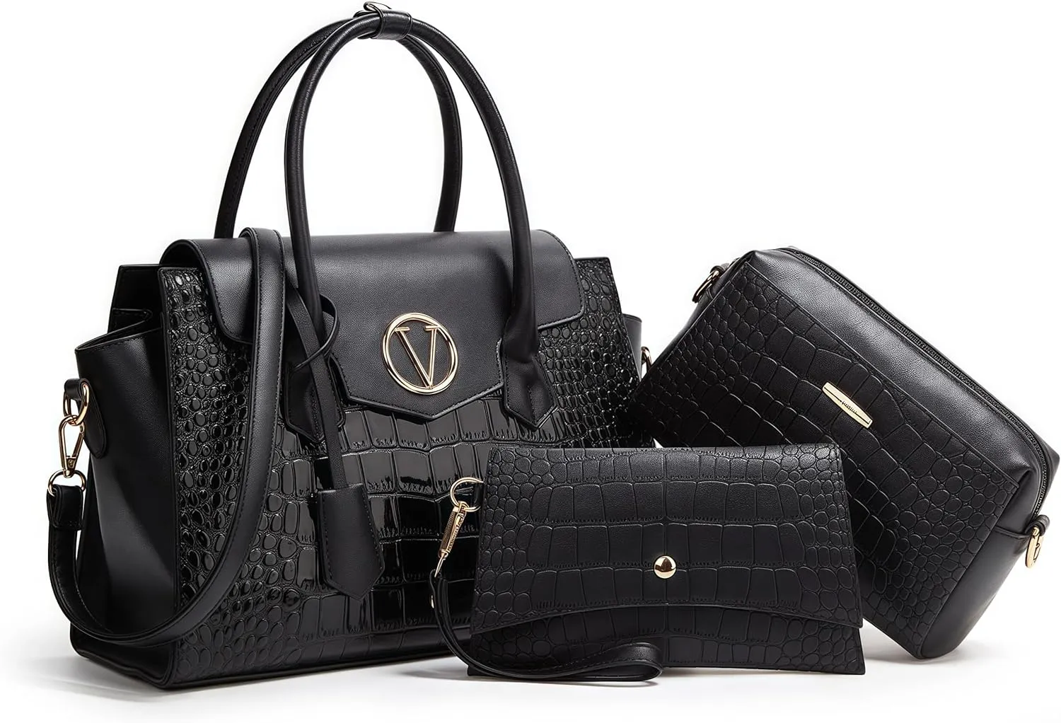 3pcs Handbags for Women Designer Tote Shoulder Bag Wallet Set Top Handle Satchel Purse