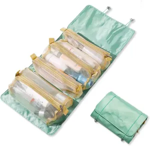 4 In 1 Detachable Toiletry Bag Hanging Roll-Up Makeup Bag Large Capacity Travel Wash Bag Mesh Cosmetic Bag Portable Foldable Toiletry Bag Waterproof Cosmetic Organizer Bag For Travel Daily