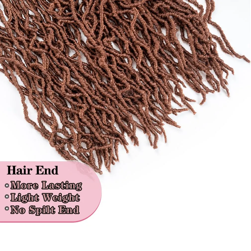40 Inch New Soft Locs Crochet Hair 6 Packs blonde Color Faux Locs Crochet Braids Hair Pre Looped Synthetic Super Long Pre Extended Crochet Locs Braiding Hair (40 Inch (Pack of 6), 30#)