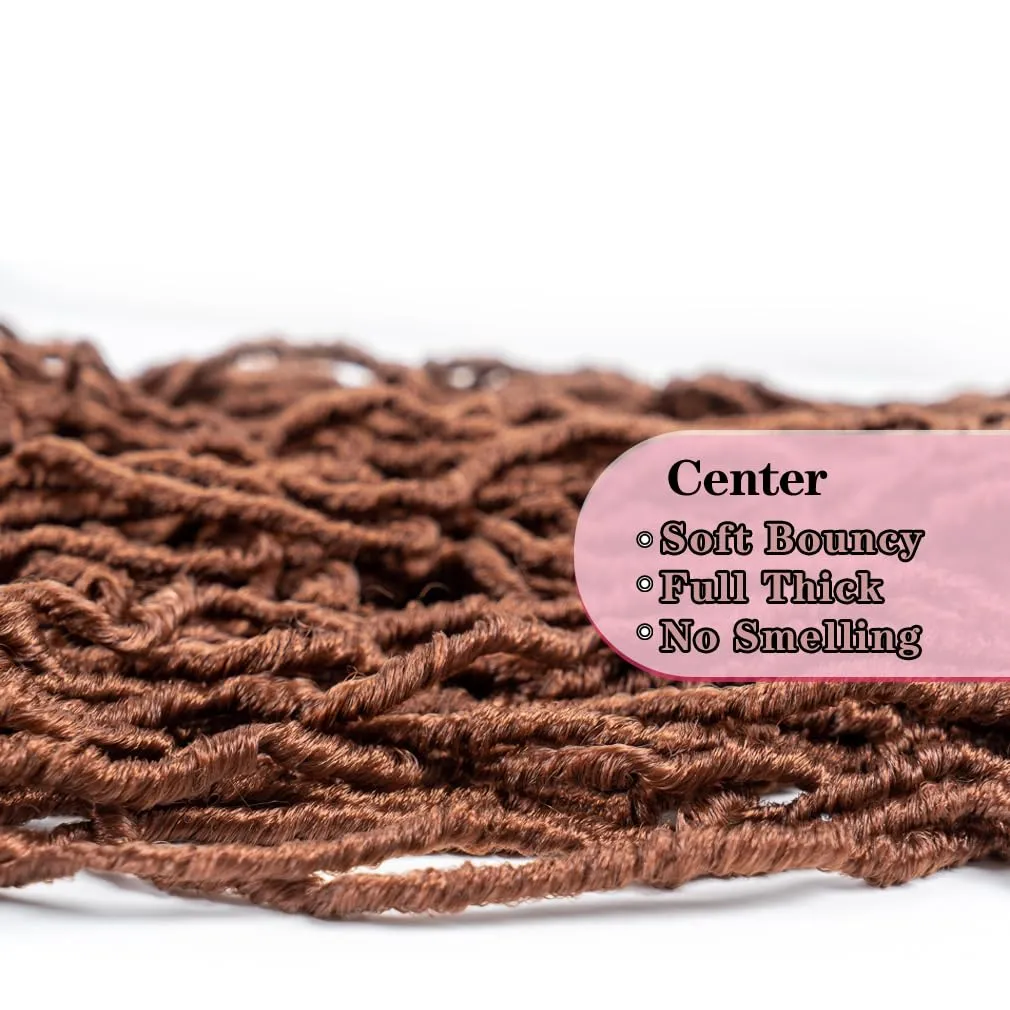 40 Inch New Soft Locs Crochet Hair 6 Packs blonde Color Faux Locs Crochet Braids Hair Pre Looped Synthetic Super Long Pre Extended Crochet Locs Braiding Hair (40 Inch (Pack of 6), 30#)