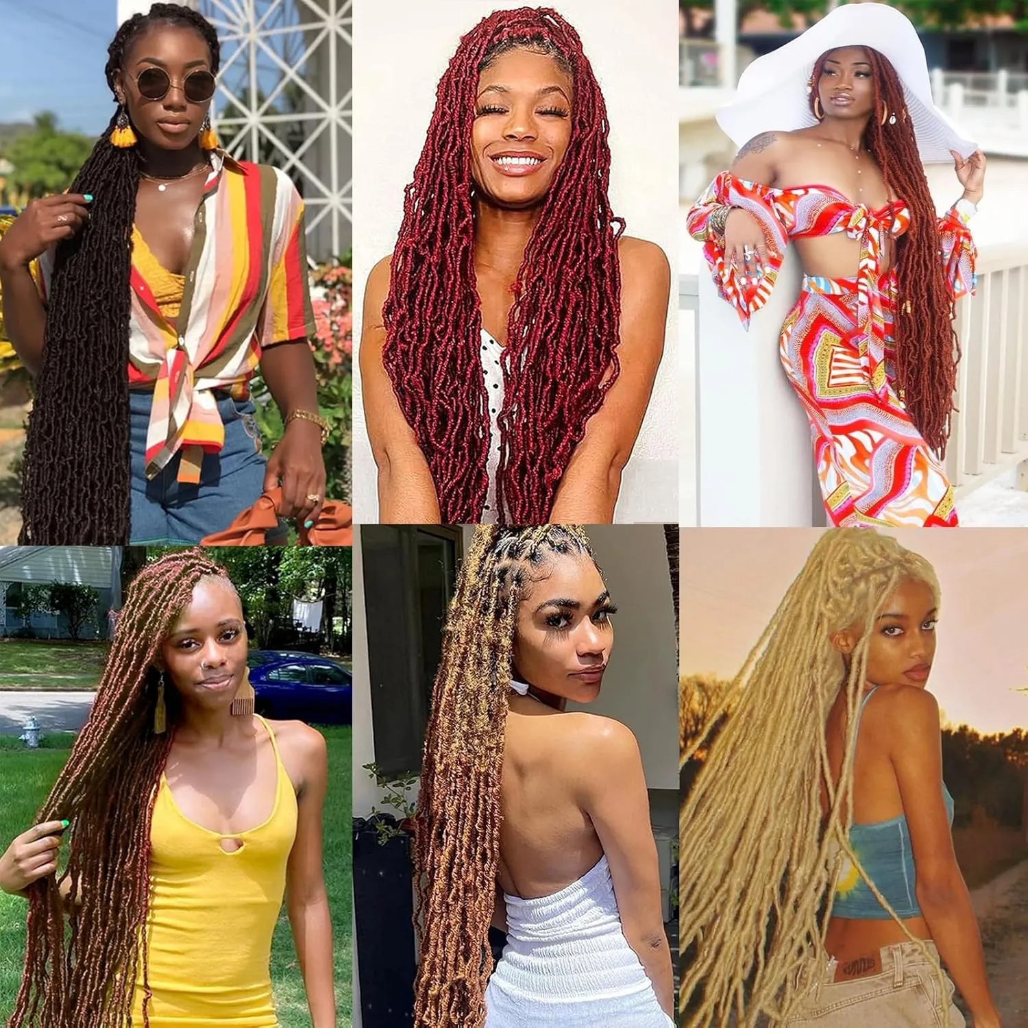 40 Inch New Soft Locs Crochet Hair 6 Packs blonde Color Faux Locs Crochet Braids Hair Pre Looped Synthetic Super Long Pre Extended Crochet Locs Braiding Hair (40 Inch (Pack of 6), 30#)