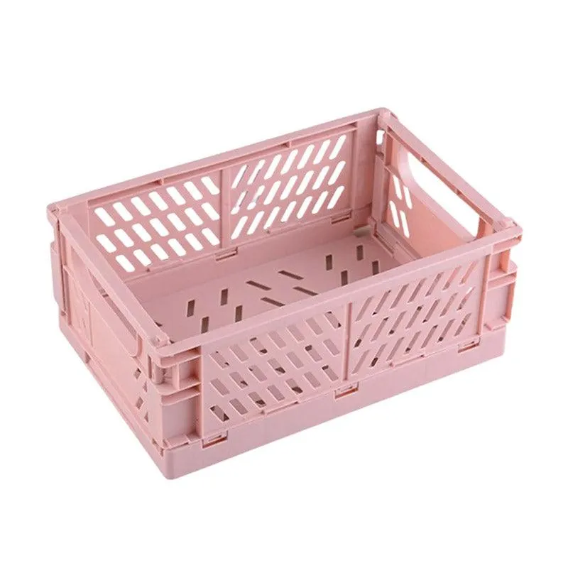 4PCS Collapsible Plastic Storage Box Desktop Organizer Basket Storage Container