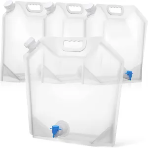 4Pcs Water Containers with Spout Portable Water Jugs for Camping Hiking and Sports Transparent Capacity for and Storage