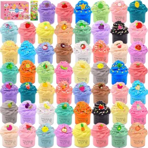 54 Pack Mini Butter Slime Kit for Girls Boys, Scented Fruit Slime Party Favors, Soft and Non-Sticky, Stress Relief Putty Toys for Kids，Educational Slime Toys
