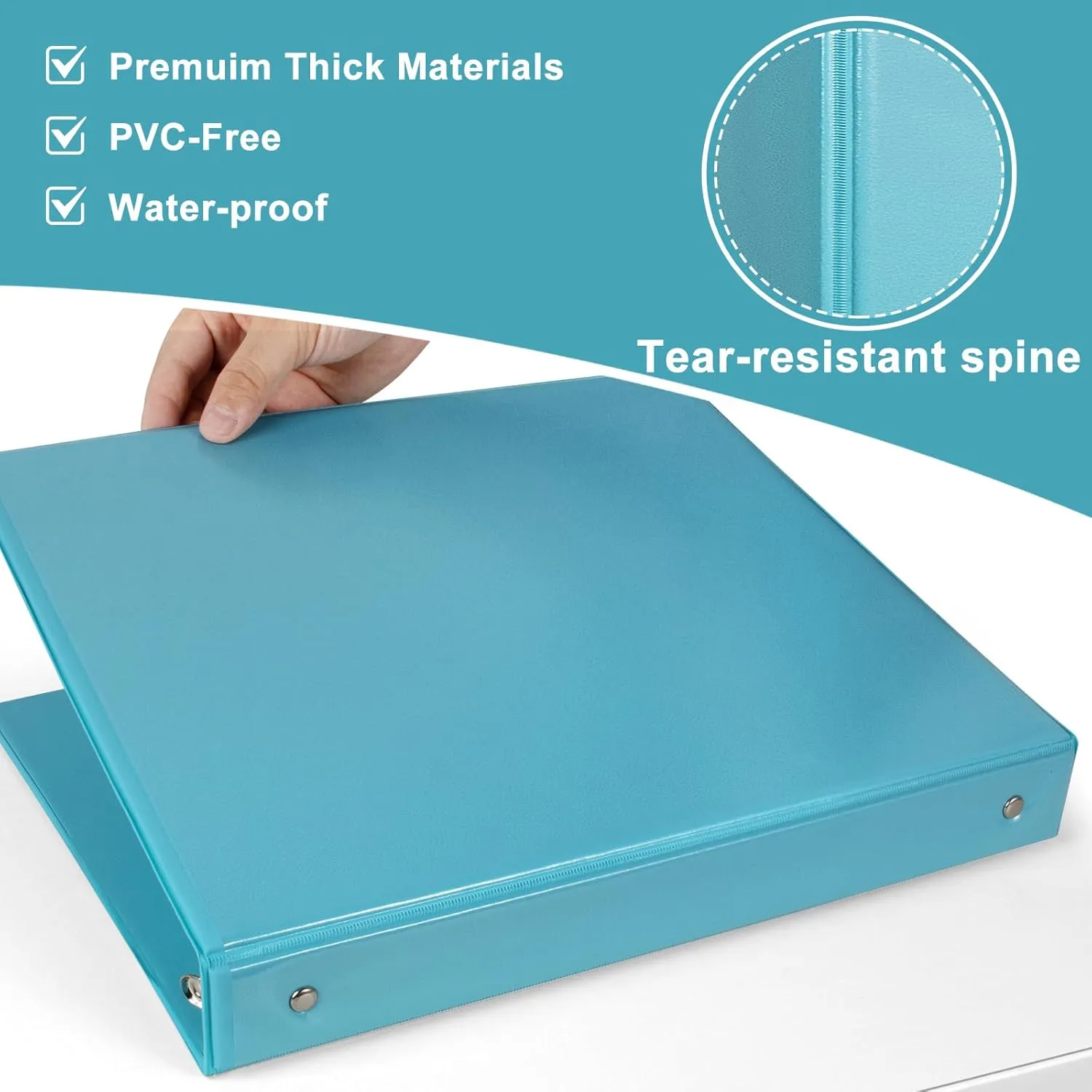 6-Pack 1-Inch Binder, Standard 3 Ring Binder Fit Letter Size Paper, Presentation View Binders, Light Blue