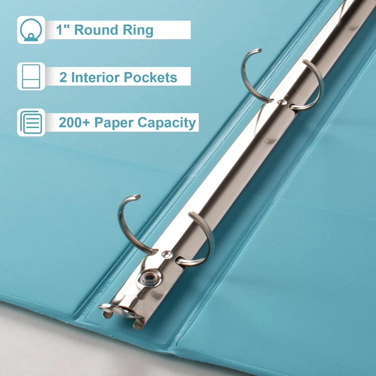6-Pack 1-Inch Binder, Standard 3 Ring Binder Fit Letter Size Paper, Presentation View Binders, Light Blue