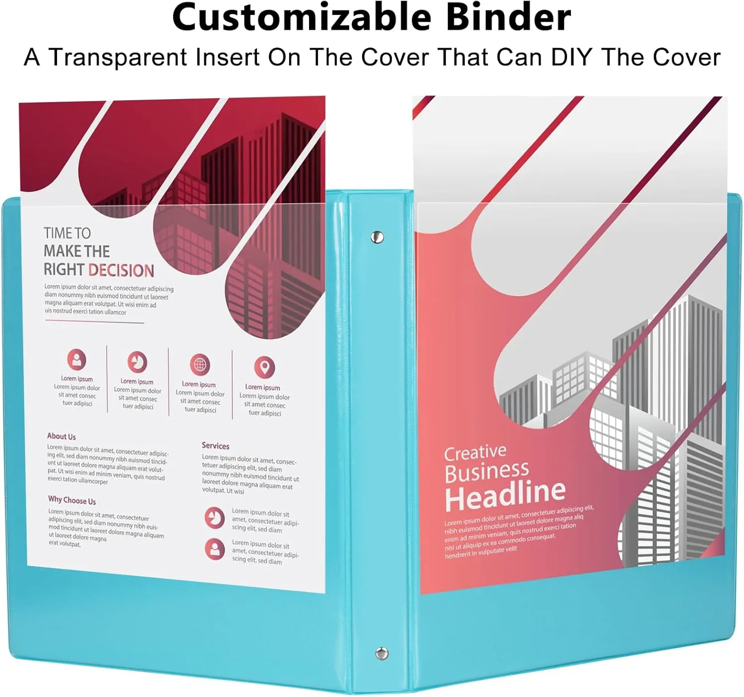 6-Pack 1-Inch Binder, Standard 3 Ring Binder Fit Letter Size Paper, Presentation View Binders, Light Blue