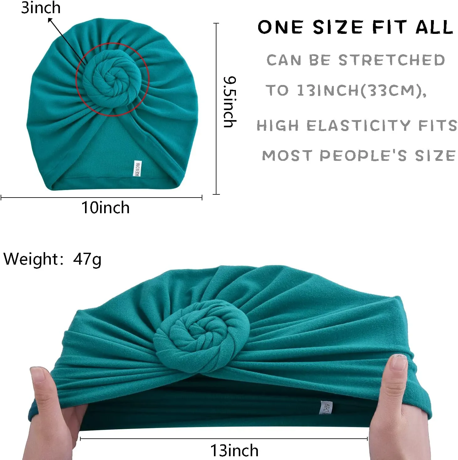 6 Pieces Women Turban Hat Head Wraps for Women Twist Knot Pre-Tied Bonnet Turbans for Women