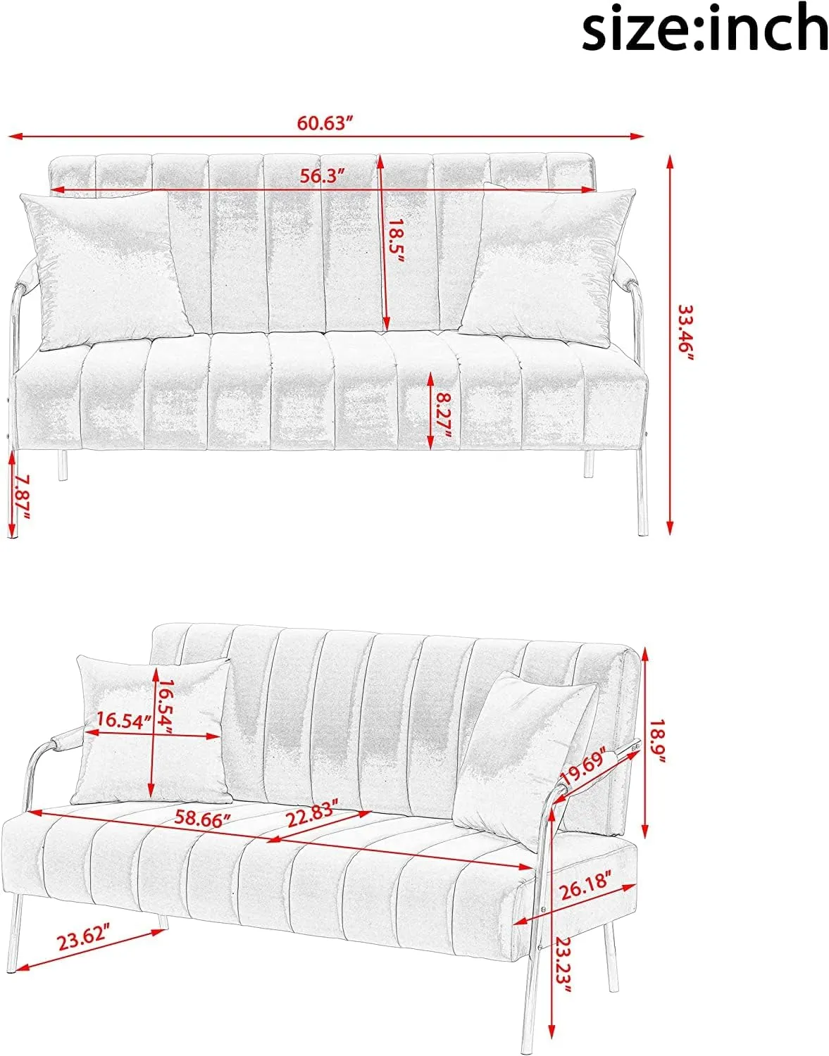61" Modern Velvet Loveseat Sofa,Upholstery Love Seat Couches with Tufted Backrest,Golden Metal Legs,Accent Sofa for Living Room Bedroom Apartment Office (Beige)