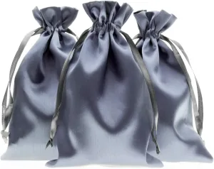 6" x 9" Silver Satin Gift Bags, Jewelry Bags, Wedding Favor Drawstring Bags Baby Shower Christmas Gift Bags 50 per Pack