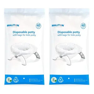 [80 Counts] Disposable OXO Potty Bags, Potty Liners for Portable Potty, Maliton Travel Potty Fit Bags for OXO Tot 2-in-1 Go Potty, Universal Travel Potty Refill Bags Fit Most Potty Chairs for Cleanup