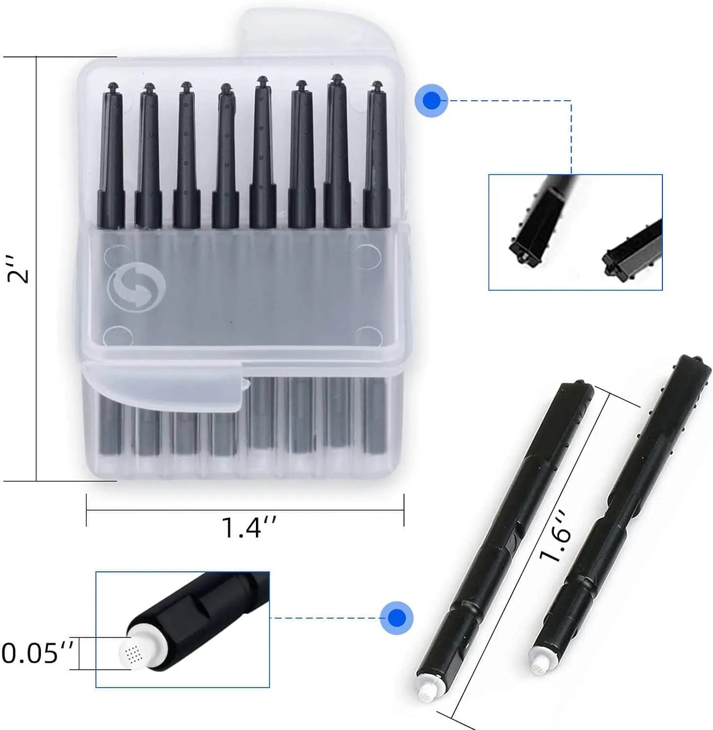 (8Packs) Hearing Aid Wax Guard Filters (64 Units) Replacement Wax Cerumen Stop Wax Traps for Phonak, Widex, Unitron and Resound - 5 Pieces Hearing Aid Cleaning Kit Accessories with Carry Case