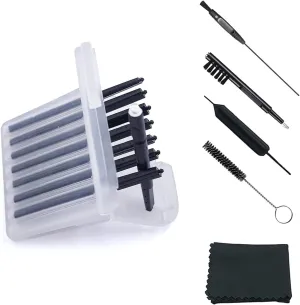 (8Packs) Hearing Aid Wax Guard Filters (64 Units) Replacement Wax Cerumen Stop Wax Traps for Phonak, Widex, Unitron and Resound - 5 Pieces Hearing Aid Cleaning Kit Accessories with Carry Case