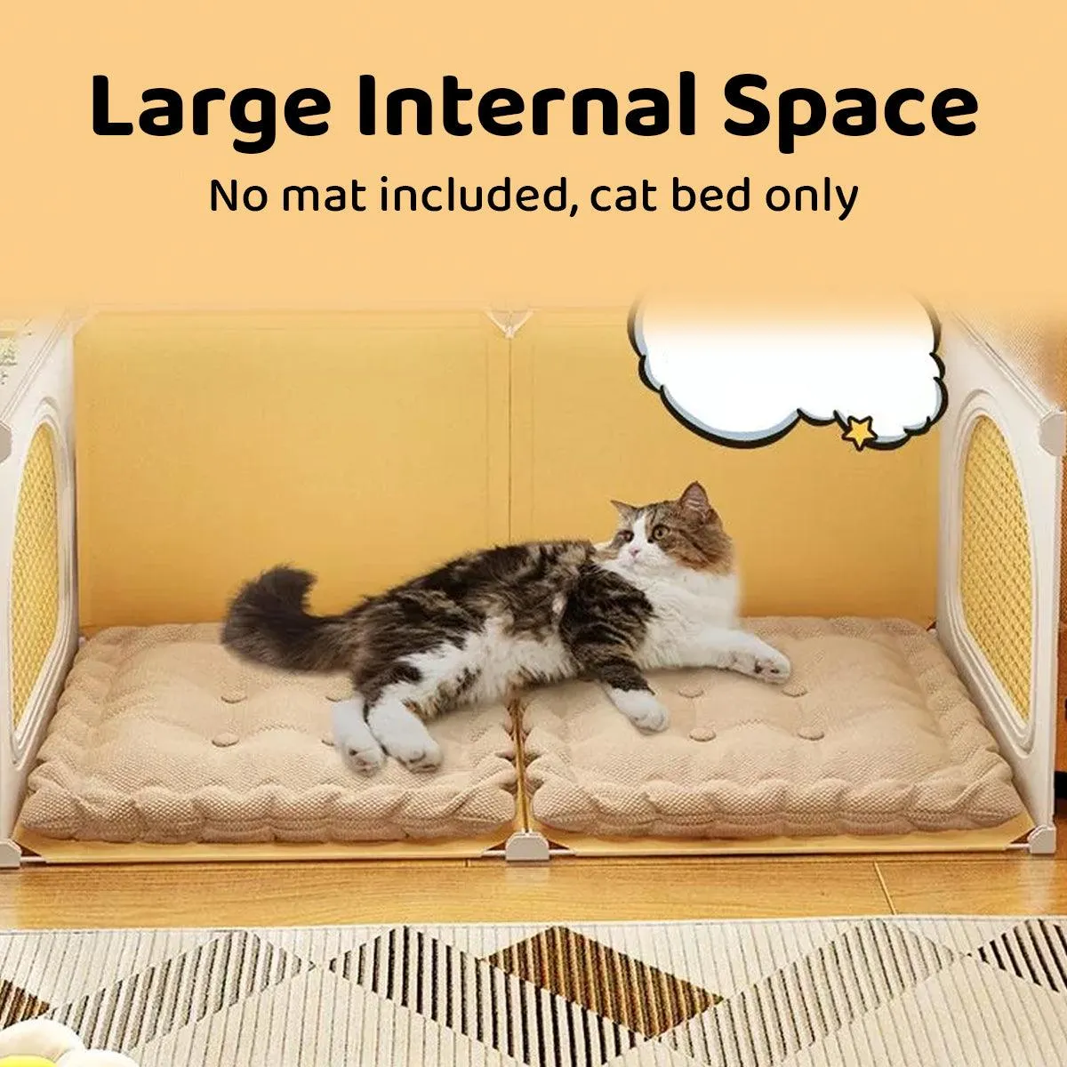 90CM Medium Cat House Foldable Double Door Breathable Pet Bed Ventilated Design