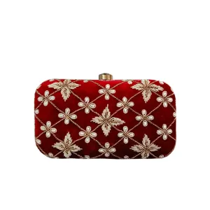 A Clutch Story Maroon Eternal Velvet Clutch