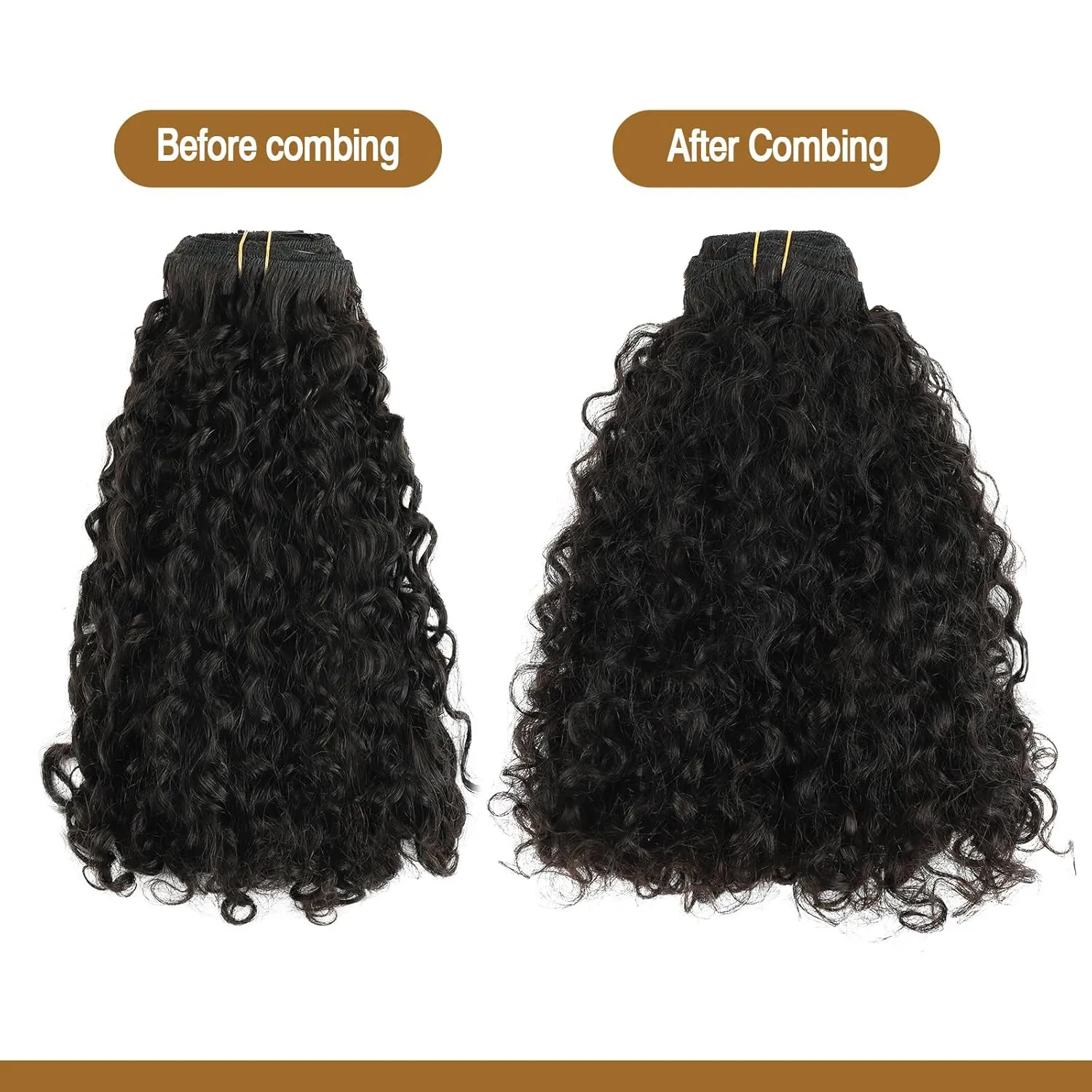 ABH AMAZINGBEAUTY HAIR Curly Clip in Hair Extensions Black Women Spiral Curl Human Hair Clip in Extensions Double Weft Curly Hair Extensions Natural Black Virgin Hair 7Pcs 120G 20 Inch
