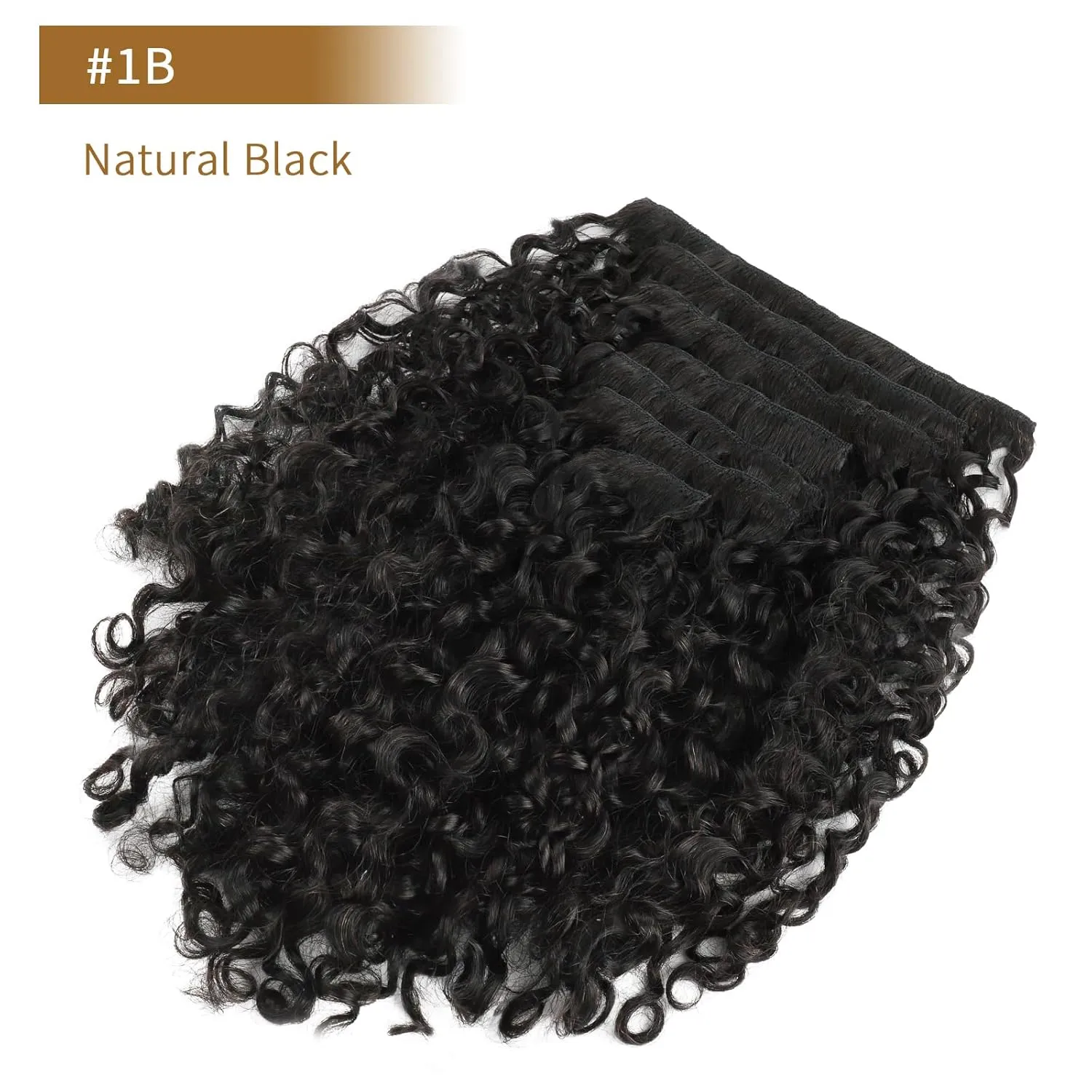 ABH AMAZINGBEAUTY HAIR Curly Clip in Hair Extensions Black Women Spiral Curl Human Hair Clip in Extensions Double Weft Curly Hair Extensions Natural Black Virgin Hair 7Pcs 120G 20 Inch