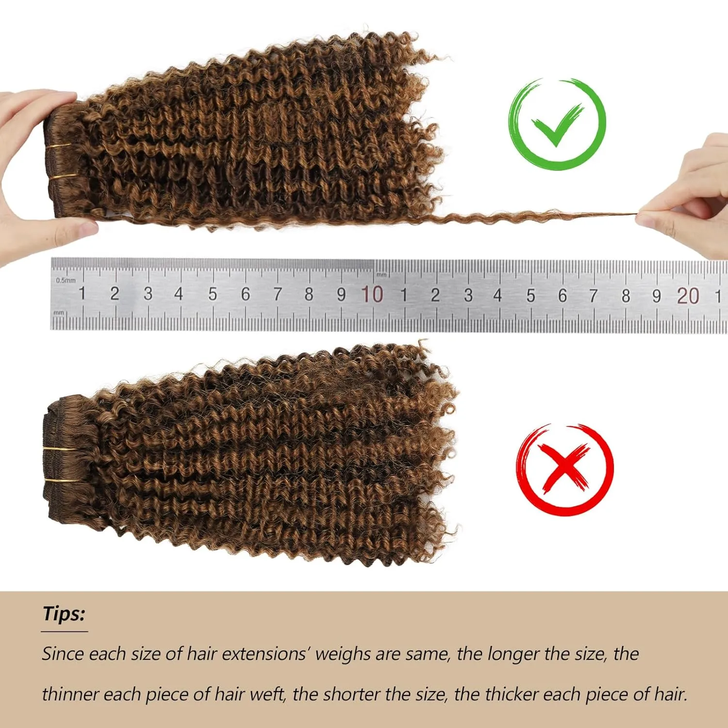 ABH AMAZINGBEAUTY HAIR Kinky Curly Clip ins Black Women 3C 4A Curly Clip in Hair Extensions Two Tone #P4/27 Dark Brown Highlight Blonde Kinky Clip ins Virgin Human Hair Double Weft 7Pcs 120G 12 Inch