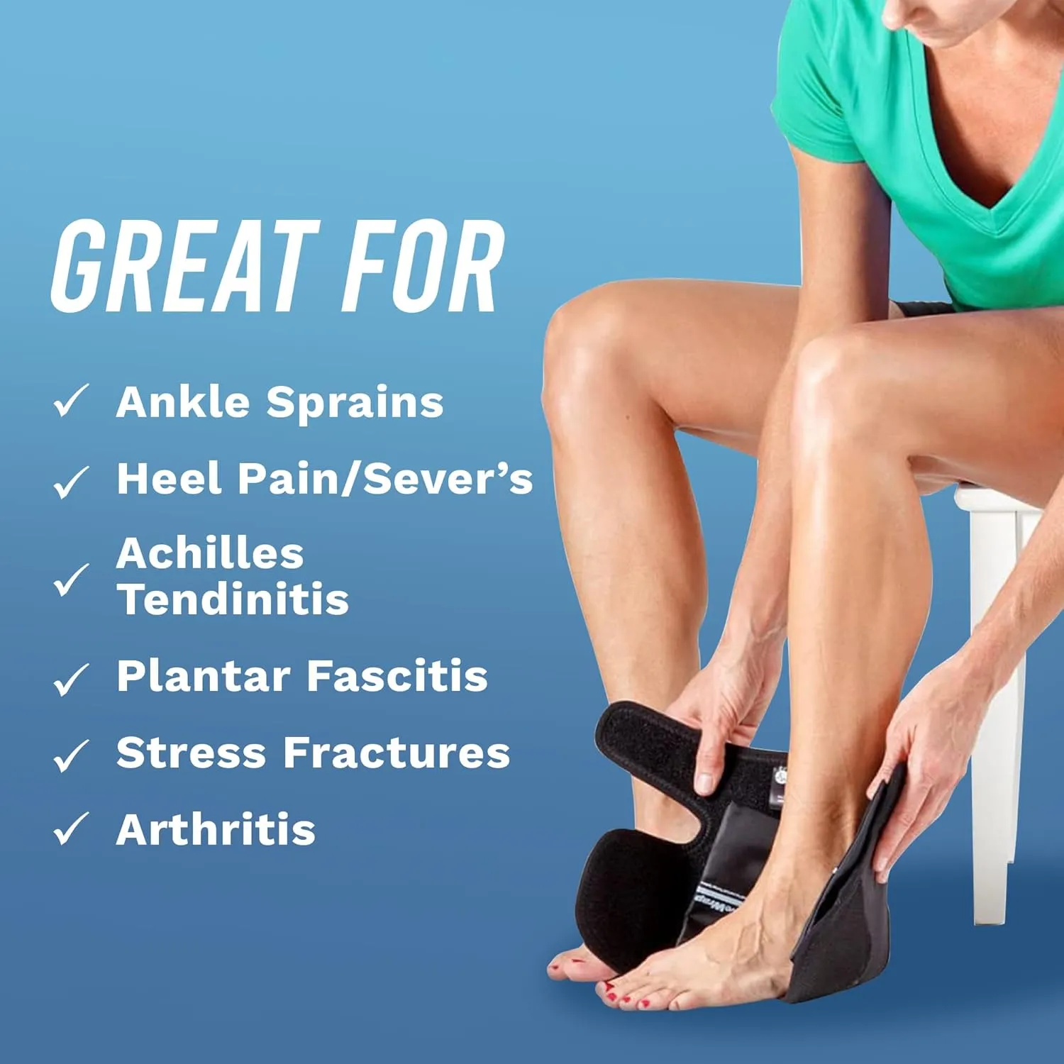 ActiveWrap Foot & Ankle Ice Pack Wrap for Heel, Arch, and Ankle Discomfort, Swelling, Soreness, and Injury Recovery – Reusable Hot & Cold Wrap with Adjustable Compression Straps