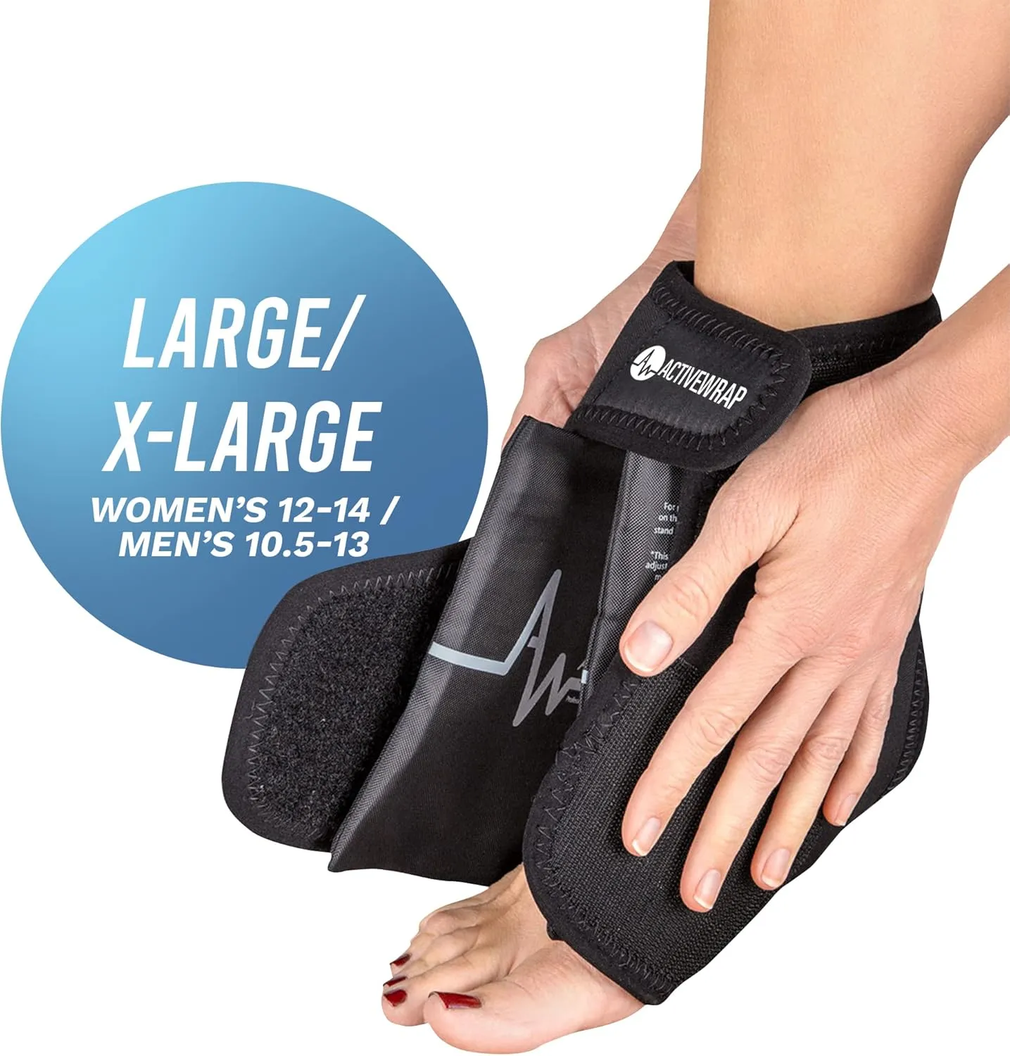 ActiveWrap Foot & Ankle Ice Pack Wrap for Heel, Arch, and Ankle Discomfort, Swelling, Soreness, and Injury Recovery – Reusable Hot & Cold Wrap with Adjustable Compression Straps