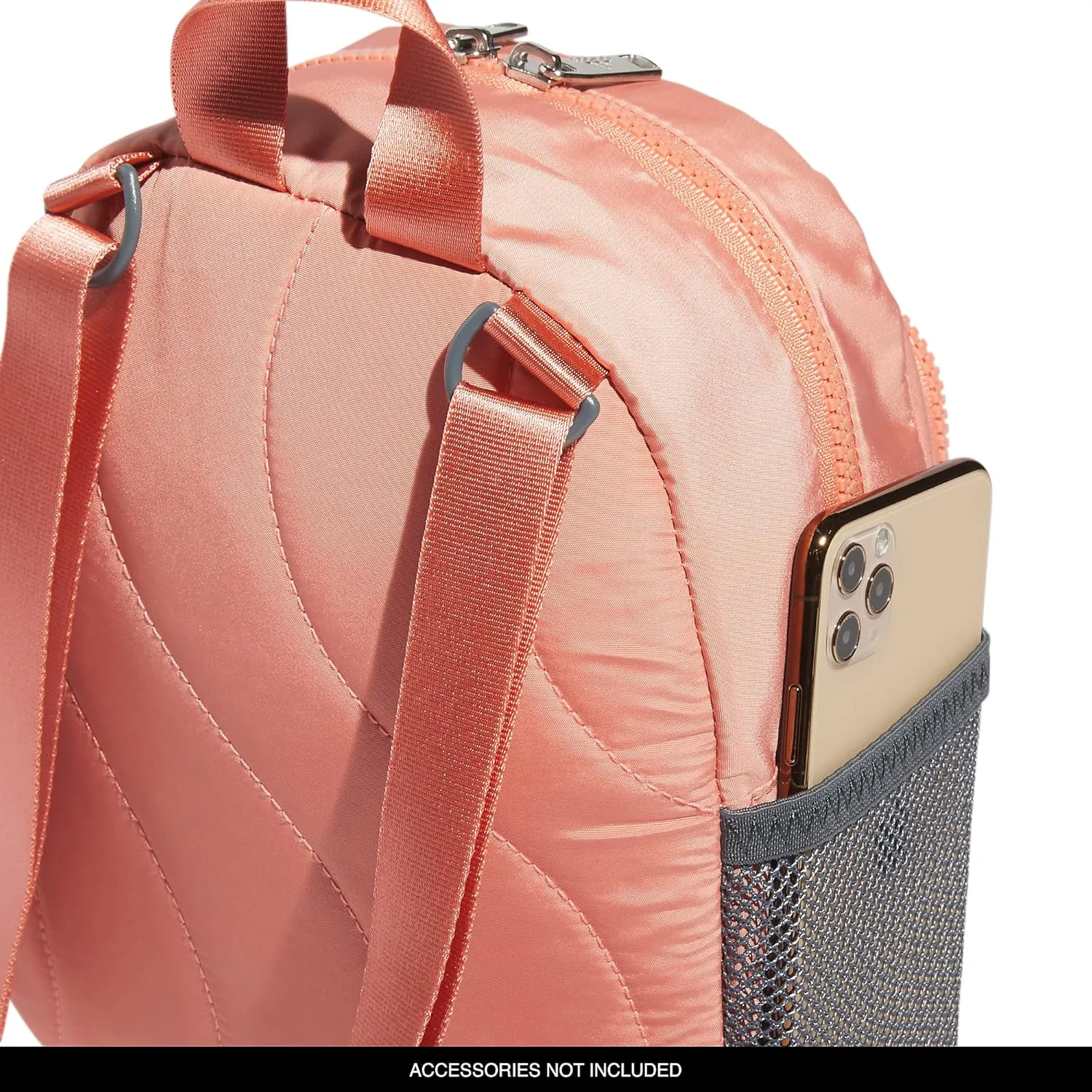 adidas Linear Mini Backpack Small Travel Bag Discontinued, Wonder Clay/Silver Metallic, OSFA