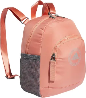 adidas Linear Mini Backpack Small Travel Bag Discontinued, Wonder Clay/Silver Metallic, OSFA
